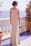 Sparkly Off The Shoulder Sheath Long Black Formal Dress With Slit