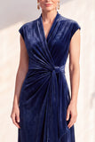 Dark Purple Sheath V-Neck Maxi Velvet Dress