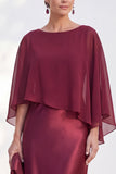 Mermaid Green Long Sleeve Satin Maxi Mother of the Bride Dress