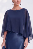 Mermaid Green Long Sleeve Satin Maxi Mother of the Bride Dress