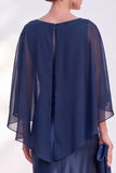 Mermaid Green Long Sleeve Satin Maxi Mother of the Bride Dress
