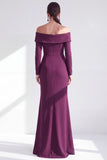 Off The Shoulder Mermaid Maxi Black Tie Dress With Long Sleeves