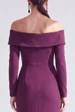 Off The Shoulder Mermaid Maxi Black Tie Dress With Long Sleeves
