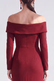 Off The Shoulder Mermaid Maxi Black Tie Dress With Long Sleeves