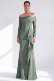 Off The Shoulder Mermaid Maxi Black Tie Dress With Long Sleeves