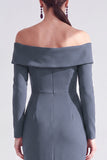 Off The Shoulder Mermaid Maxi Black Tie Dress With Long Sleeves