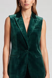 Dark Green 2 Piece Peak Lapel Single-Breasted Velvet Business Suits