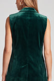 Dark Green 2 Piece Peak Lapel Single-Breasted Velvet Business Suits