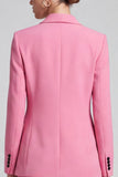 Shawl Lapel Pink 2 Piece Velvet Double Breasted Work Suits