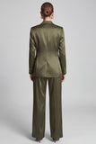 Olive 2 Piece Peak Lapel Single Breasted Women Suits