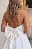 Strapless Sparkly A Line Hot Pink Mini Homecoming Dress With Bow