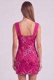Sequin Bodycon Pink Floral Mini Homecoming Dress