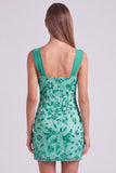 Sequin Bodycon Pink Floral Mini Homecoming Dress