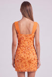 Sequin Bodycon Pink Floral Mini Homecoming Dress
