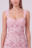 Sequin Bodycon Pink Floral Mini Homecoming Dress