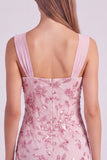 Sequin Bodycon Pink Floral Mini Homecoming Dress