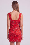 Sequin Bodycon Pink Floral Mini Homecoming Dress