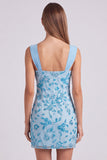 Sequin Bodycon Pink Floral Mini Homecoming Dress
