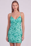 Blue Bodycon Sequin Spaghetti Straps Mini Homecoming Dress
