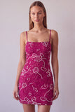 Floral Blue Bodycon Sequin Mini Homecoming Dress