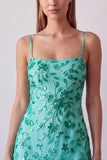 Floral Blue Bodycon Sequin Mini Homecoming Dress