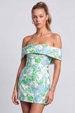 Off The Shoulder Floral Bodycon Pink Mini Homecoming Dress