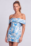Off The Shoulder Floral Bodycon Pink Mini Homecoming Dress