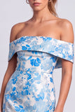 Off The Shoulder Floral Bodycon Pink Mini Homecoming Dress