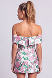 Off The Shoulder Floral Bodycon Pink Mini Homecoming Dress