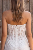 Strapless Corset Ivory Bodycon Mini Engagement Dress With Bow
