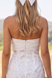 Strapless Ivory Sheath Floral Short Engagement Dress
