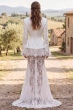 Mermaid White Lace 2-piece Maxi Engagement Dress & Jacket Sets