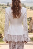 Mermaid White Lace 2-piece Maxi Engagement Dress & Jacket Sets