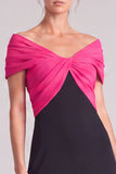 Off The Shoulder Fuchsia and Red A Line Maxi Formal Dress
