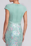 Mermaid Light Green Sequins V-Neck Maxi Formal Dress