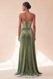 Corset Strapless Floral Green Sheath Maxi Velvet Dress