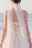 Strapless A Line White Ruched Maxi Engagement Dress
