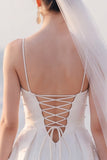 A Line Spaghetti Straps White Mini Engagement Dress With Pearls