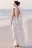 Halter Mermaid White Satin Maxi Wedding Dress