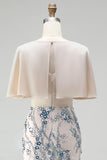 V-Neck Sequins 3D Flowers Champagne Mermaid Mother Of The Bride Dress