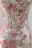 Strapless Pink Bodycon Corset Sequin Mini Homecoming Dress