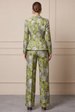 2 Piece Floral Light Green Single Breasted Women's Prom Suits