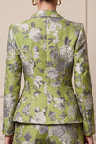 2 Piece Floral Light Green Single Breasted Women's Prom Suits