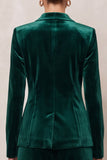 2-piece Double Breasted Dark Green Velvet Women Suits