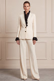 2-piece Ivory Single Breasted Women Suits