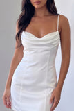 White Pearls Sweetheart Bodycon Mini Homecoming Dress