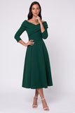 Off The Shoulder A Line Black Midi Work Dress