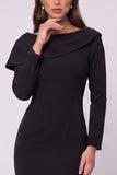 Black Sheath Long Sleeve Midi Work Dress