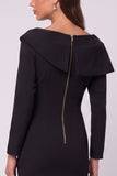 Black Sheath Long Sleeve Midi Work Dress