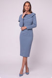 Black Sheath Long Sleeve Midi Work Dress